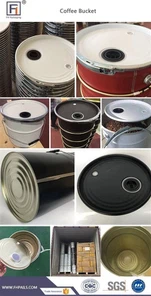 Jeklena vedra za pražena kavna zrna (z ventili) 25l